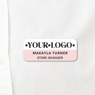 Benutzerdefiniertes Logo Mitarbeiter Pink Namensschild