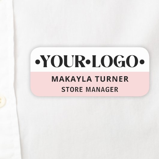 Benutzerdefiniertes Logo Mitarbeiter Pink Namensschild