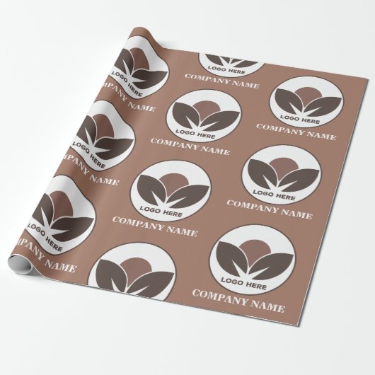 Benutzerdefiniertes Logo | Mocha Mousse Geschenkpapier (Ungerollt)