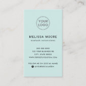 Benutzerdefiniertes Logo, modern, hellblau Visitenkarte (Vorderseite)