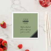 Benutzerdefiniertes Logo Modern Lines Black Green Serviette (Beispiel)