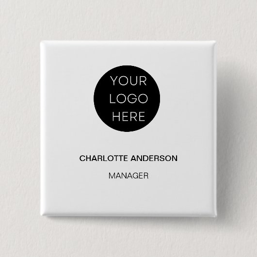 Benutzerdefiniertes Logo Modern Minimalistisch Button (Vorderseite)