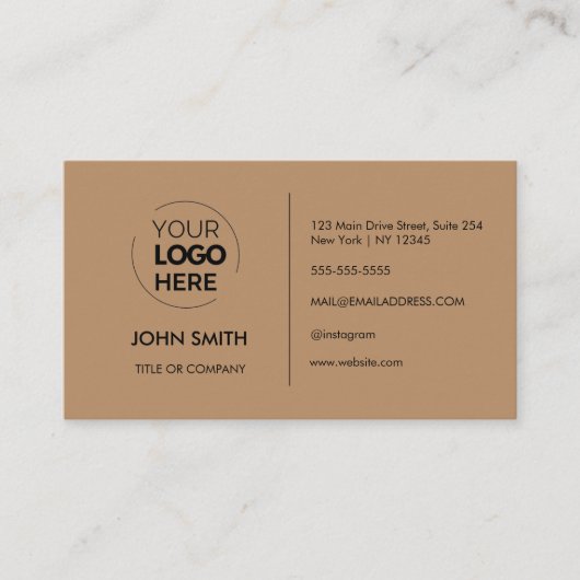 Benutzerdefiniertes Logo modern minimalistisch Lig Visitenkarte (Vorderseite)