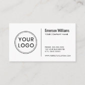 Benutzerdefiniertes Logo modern minimalistisch wei Visitenkarte (Vorderseite)