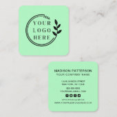 Benutzerdefiniertes Logo Modern Minimalistische So Quadratische Visitenkarte (Vorne/Hinten)