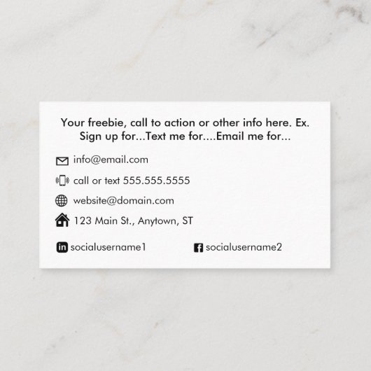 Benutzerdefiniertes Logo Modern Minimalistische So Visitenkarte (Rückseite)