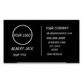Benutzerdefiniertes Logo, modern schwarz oder farb Magnetische Visitenkarte (Vorderseite)