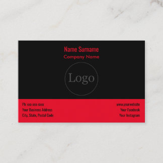 Benutzerdefiniertes Logo, modern und Red Business  Visitenkarte