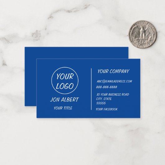 Benutzerdefiniertes Logo, modern weiß oder farblic Mitteilungskarte (Vorderseite/Rückseite Beispiel)