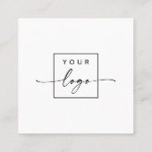 Benutzerdefiniertes Logo moderne minimalistische s Quadratische Visitenkarte (Rückseite)