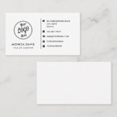 Benutzerdefiniertes Logo moderne minimalistische s Visitenkarte (Vorne/Hinten)
