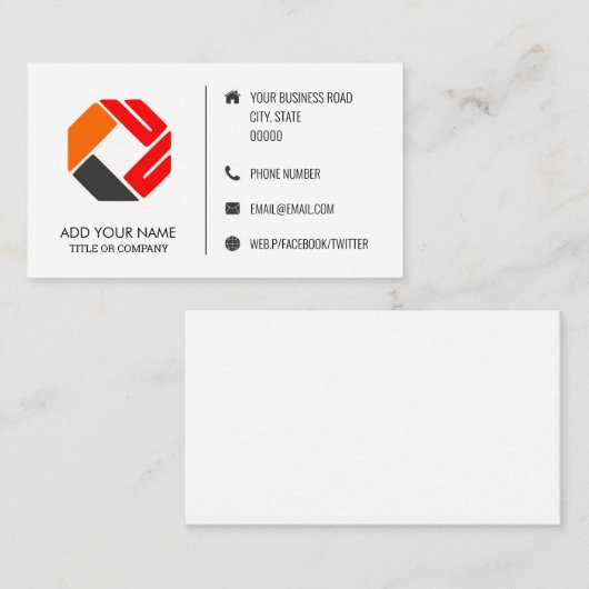 Benutzerdefiniertes Logo Moderne minimalistische S Visitenkarte (Vorne/Hinten)