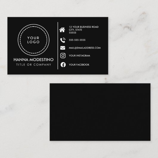 Benutzerdefiniertes Logo moderne minimalistische s Visitenkarte (Vorne/Hinten)