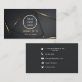 Benutzerdefiniertes Logo Moderne Minimalistische S Visitenkarte (Vorne/Hinten)