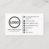 Benutzerdefiniertes Logo moderne minimalistische s Visitenkarte (Vorderseite)