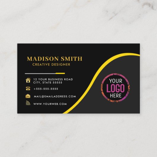 Benutzerdefiniertes Logo moderne minimalistische s Visitenkarte (Vorderseite)