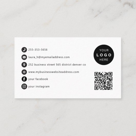 Benutzerdefiniertes Logo moderne Skripte Social Me Visitenkarte (Rückseite)