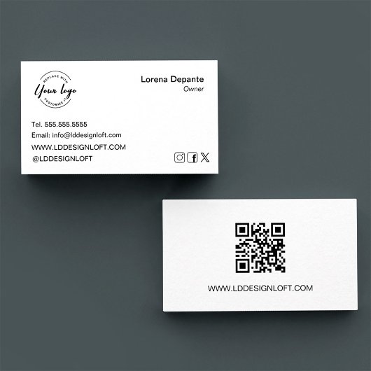 Benutzerdefiniertes Logo Moderner QR-Code für Mini Visitenkarte