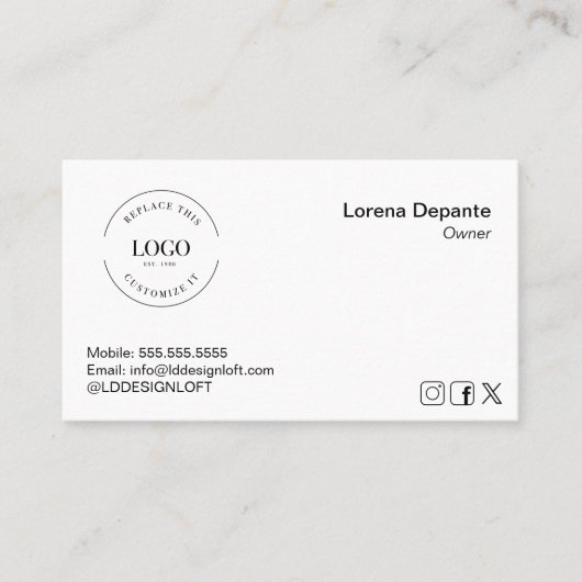 Benutzerdefiniertes Logo Moderner QR-Code für Mini Visitenkarte (Vorderseite)