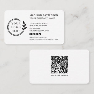 Benutzerdefiniertes Logo Moderner QR-Code für Mini Visitenkarte