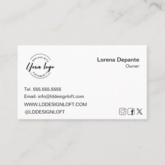 Benutzerdefiniertes Logo Moderner QR-Code für Mini Visitenkarte (Vorderseite)