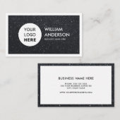 Benutzerdefiniertes Logo Moderner Schwarzer Glitze Visitenkarte (Vorne/Hinten)