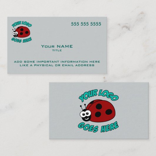 Benutzerdefiniertes Logo Modernes Blau Visitenkarte (Vorne/Hinten)