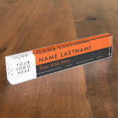 Benutzerdefiniertes Logo Modernes Duo Farbe Halbdu Namensplakette (Seite)