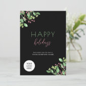 Benutzerdefiniertes Logo, modernes, elegantes Unte Feiertagskarte (Stehend Vorderseite)