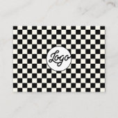 Benutzerdefiniertes Logo Modernes Karo-Design Prof Visitenkarte (Vorderseite)
