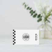 Benutzerdefiniertes Logo Modernes Karo Professione Visitenkarte (Stehend Vorderseite)