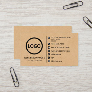 Benutzerdefiniertes Logo, modernes Kraftpapier Visitenkarte