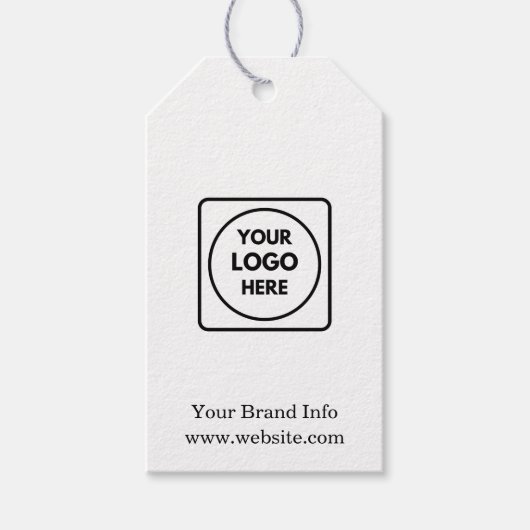 Benutzerdefiniertes Logo | Modernes Minimalistisch Geschenkanhänger (Vorderseite)