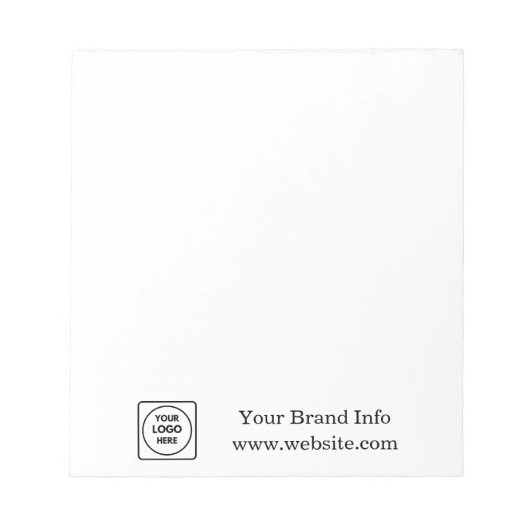 Benutzerdefiniertes Logo | Modernes Minimalistisch Notizblock (Vorderseite)