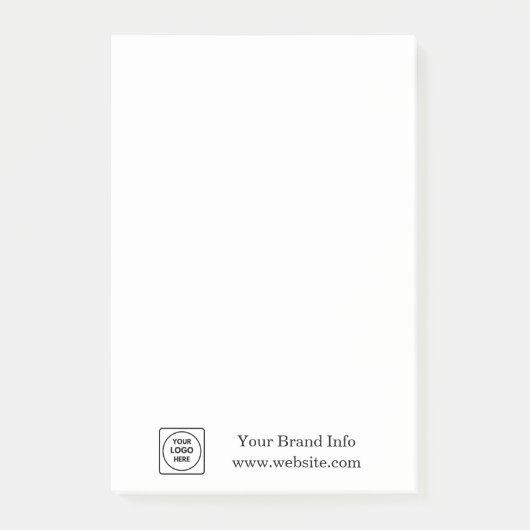 Benutzerdefiniertes Logo | Modernes Minimalistisch Post-it Klebezettel (Vorderseite)