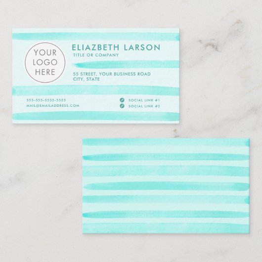 Benutzerdefiniertes Logo Modernes Minimalistisches Visitenkarte (Vorne/Hinten)