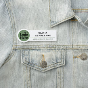 Benutzerdefiniertes Logo Modernes Salbeigrün Mitar Namensschild