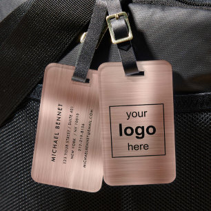 Benutzerdefiniertes Logo Monogramm Roségold Gebürs Gepäckanhänger