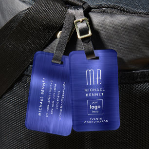 Benutzerdefiniertes Logo Monogrammiert Navy Blau G Gepäckanhänger