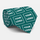 Benutzerdefiniertes Logo-Muster auf Aquamarinen 2 Krawatte (Gerollt)
