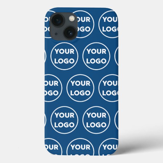 Benutzerdefiniertes Logo-Muster auf blau Case-Mate iPhone Hülle (Rückseite)