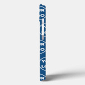Benutzerdefiniertes Logo-Muster auf blau Case-Mate iPhone Hülle (Rückseite / Links)