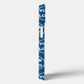 Benutzerdefiniertes Logo-Muster auf blau Case-Mate iPhone Hülle (Rückseite / Rechts)