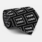 Benutzerdefiniertes Logo-Muster auf Schwarz-2-Seit Krawatte (Gerollt)