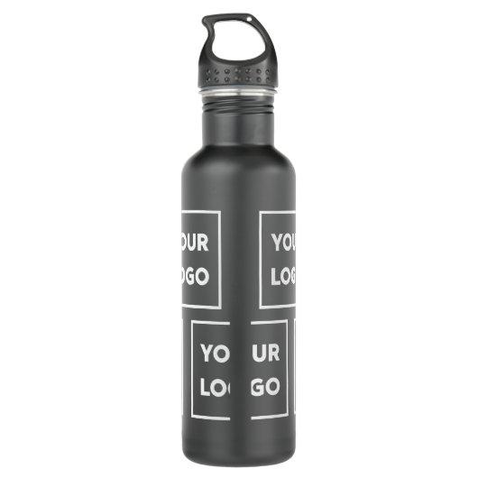 Benutzerdefiniertes Logo-Muster auf schwarz Edelstahlflasche (Rückseite)
