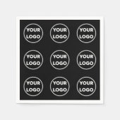 Benutzerdefiniertes Logo-Muster auf schwarz Serviette (Vorderseite)