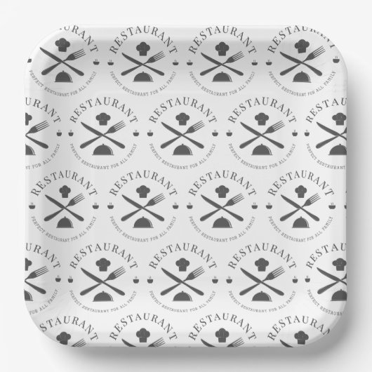 Benutzerdefiniertes Logo-Muster Food Trucks Straß Pappteller (Vorderseite)