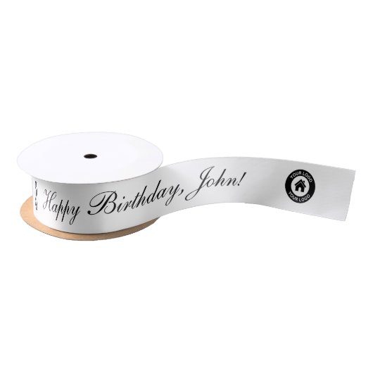 Benutzerdefiniertes Logo-Muster und Text Satinband (Spule)