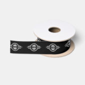 Benutzerdefiniertes Logo-Muster Werbe- 1,5" Schwar Satinband (Spule)