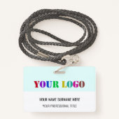 Benutzerdefiniertes Logo, Name und Personalisierte Ausweis (Rückseite mit Schlüsselband)